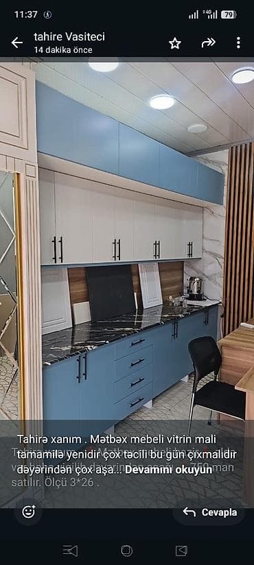 Tahirə xanım . Mətbəx mebeli vitrin mali tamamilə yenidir çox təcili