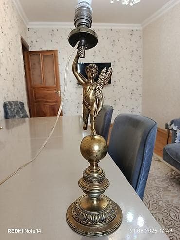 Bürünc dekorativ masa lampası – putto/ mələk fiquru ilə.Avropa — 6
