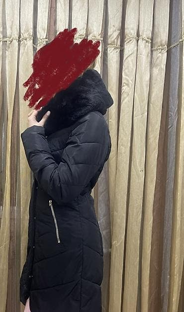 aşbaz geyim: Qadın qış paltosu – qara rəng - Uzun model, dizə yaxın ölçü - İsti — 2