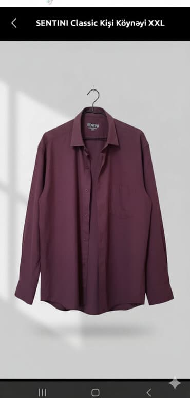 3 duymə koynək: Köynək, 2XL, rəng - Bənövşəyi — 1