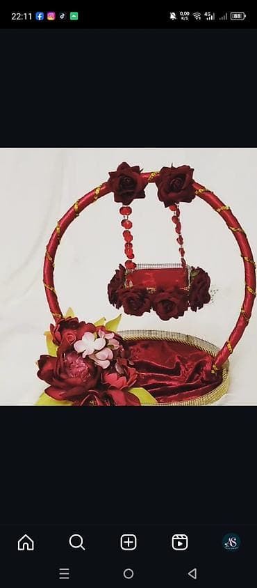 xonca səbət: Xınayaxdı (Henna Party) üçün dəst – bənövşəyi/şam işi tünd qırmızı — 3