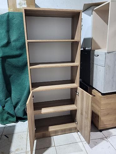 kitab refi: Kitablıq/vitrin tipli şkaf - Material: ağac naxışlı laminat (MDF/LDSP — 5