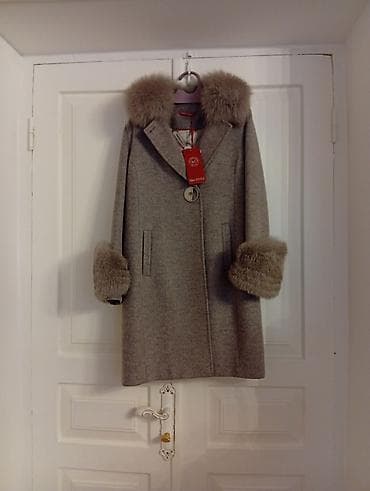 Qadın palto – Miss Style - Rəng: Açıq boz (melanj ton) - Material
