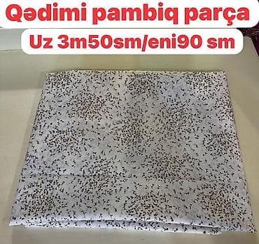 atlaz parca: Qədimi pambıq parça - Material: 100% pambıq - Rəng və naxış: ağ fon — 1