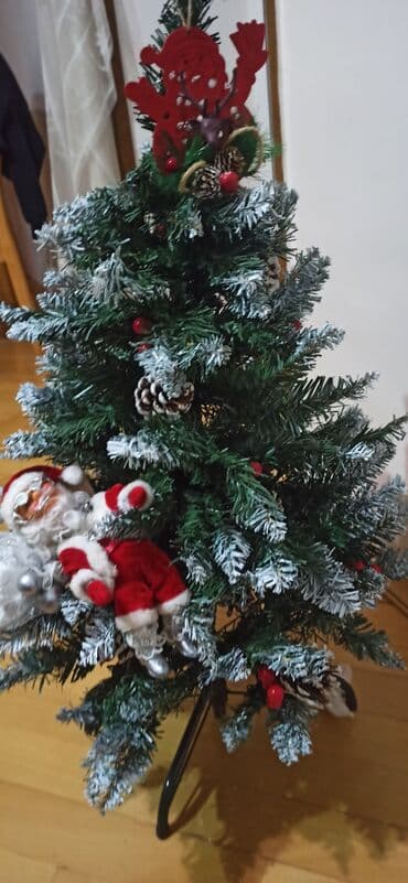 saxta baba sekilleri: Mini Yeni il şam ağacı – tam bəzədilmiş. Xüsusiyyətlər: - Hündürlük — 1