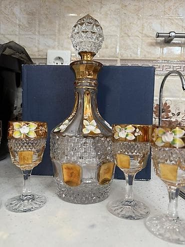 Qab-qacaq və mətbəx ləvazimatları: Bohemia Crystal 1845 – qraf və badə dəsti - Material: Orijinal — 4