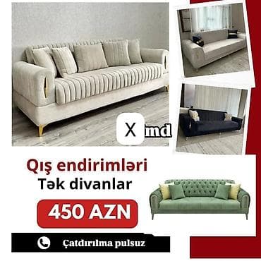 krep parca: Qış endirimləri – Tək divanlar - Qiymət: 450 AZN - Çatdırılma: pulsuz — 1