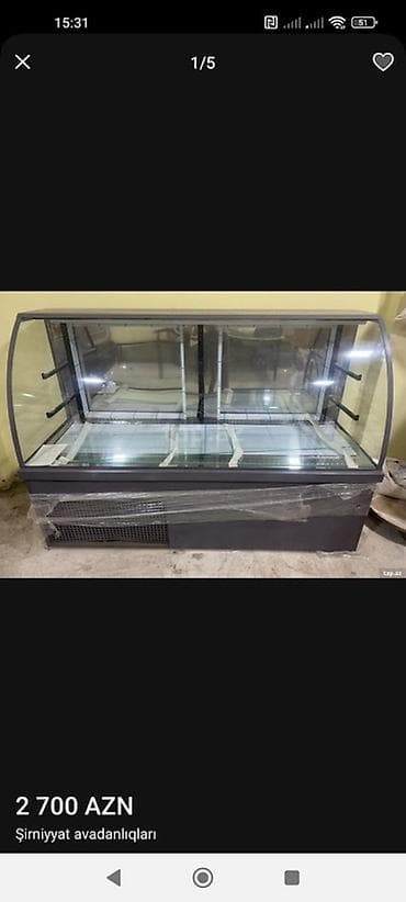 şaftalı şirniyyatı: Şirniyyat avadanlıqları paketi Tərkib: - Şirniyyat vitrin soyuducusu — 3