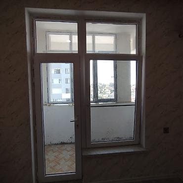 gencede qapi: PVC balkon qapısı və pəncərə dəsti - Material: ağ PVC profil - — 1