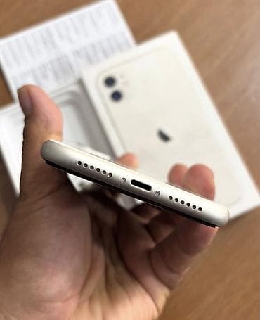 aplle 11: IPhone 11, 128 GB, Ağ, Zəmanət, Simsiz şarj, Face ID — 3