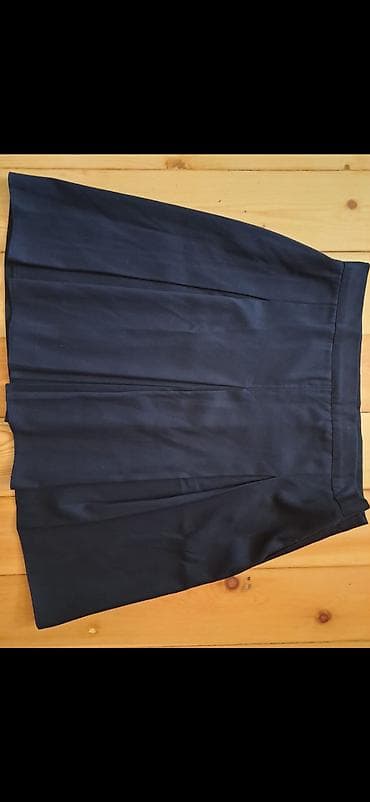lalafo deri etek: Tünd göy rəngli ətək - Model: qələm-kəsim ilə qırçınlı (qatlı) dizayn — 1