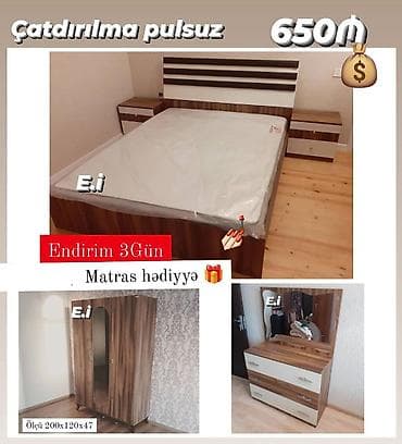 Yataq otağı dəsti rəng seçimi var