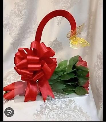 gulu: Hədiyyəlik qızılgül kompozisiyası - Klassik qırmızı qızılgüllərdən — 1