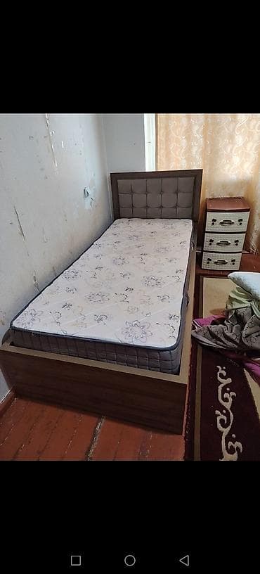 acilib baglanan yataq: Təknəfərlik çarpayı, Bazalı, Matras ilə, Siyirməsiz — 2