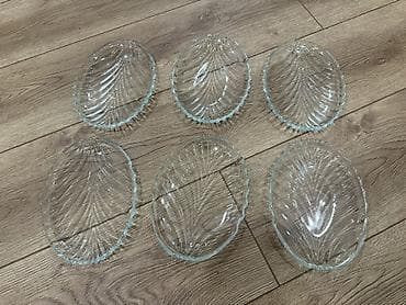 Süfrə ləvazimatları: Boşqablar, 6 ədədli dəst, Şüşə — 2