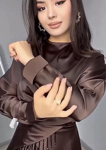 koja donlar: Qadın gecə/ziyafət donu – şokolad-qəhvəyi atlas -70 azn alınıb - — 3