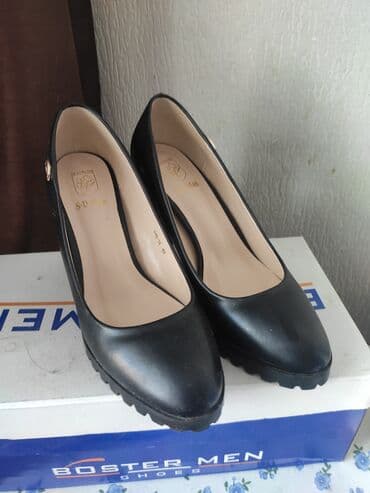 детские кожаные туфли: Туфли, Размер: 39, цвет - Черный, Новый — 2