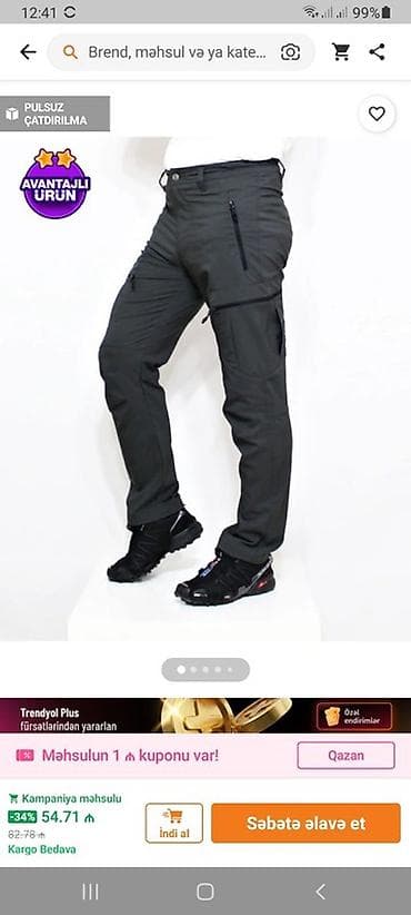 yun şarf: Kişi üçün trekinq/outdoor şalvarı Biri XL biridə XxxL - Material — 2
