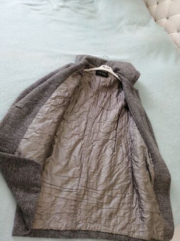 Куртки: Пальто, M, цвет - Серый — 2