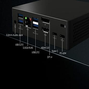 Korpuslar: Kompakt mini PC / mediabox 💻 *🖤 Şık qara korpus, ventilyasiya — 10