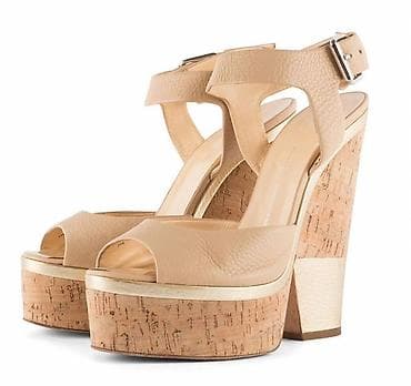 t winner: Giuseppe zanotti original Bej rəngli qadın platforma sandal - Üst — 1
