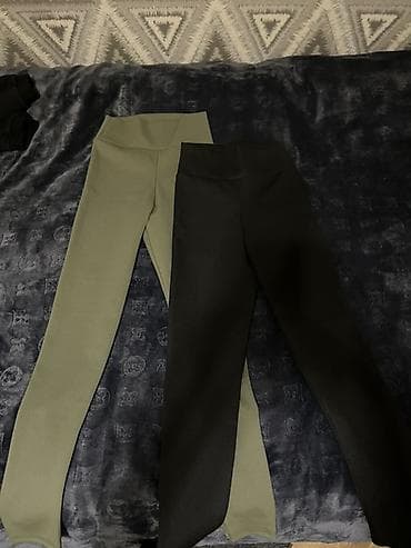 boş şalvar: Qadın şalvar və leggins dəsti - Dəri effektli şalvar: qəhvəyi rəng — 3