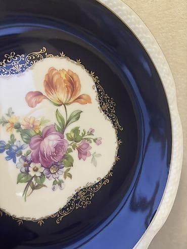 farfor boşqablar: Boşqablar, 1 əd, rəng - Mavi, Farfor, Almaniya — 4