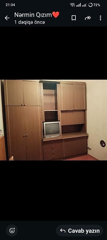 - Otaq üçün çoxfunksiyalı mebel sistemi: şkaf, vitrin, TV üçün rəf və