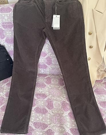 Kişi şalvarı – manjetli manqal parçadan (corduroy) - Brend: Ramsey -