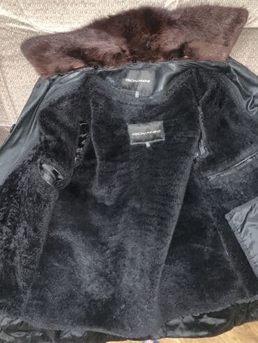 Köynəklər: Giovanni kişi dəri palto - Material: yumşaq qara təbii dəri - Yaxası — 7