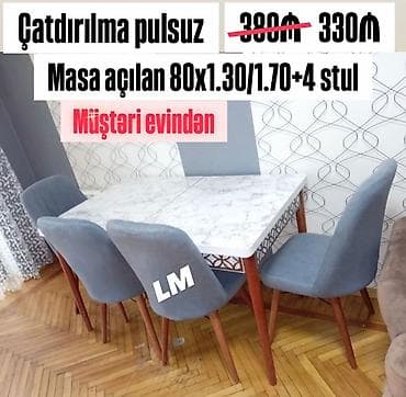 perla stul: Masa dəsti 💥 TÜRK FABRİKA ENDİRİMLƏ : 330₼ 💃🏻 Yeni və depodan — 3