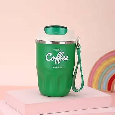 Rəng - Yaşıl, Termofincan, Paslanmayan polad, 400 ml