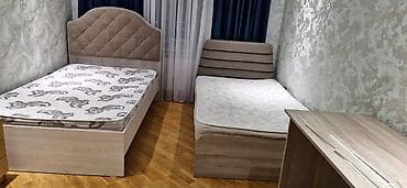 Ev üçün mebel: İşlənmiş, İkinəfərlik çarpayı, Bazalı, Matras ilə, Siyirməsiz — 1