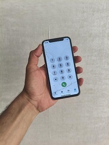 ver:6.20: IPhone X, 64 GB, Gümüşü, Qırıq — 1