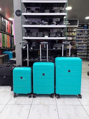 karate elceyi: Türkiz rəngli sərt korpuslu çamadan dəsti – 3 ölçü - Material: yüngül — 1