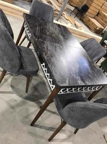 metbex stullari: Mətbəx üçün, Yeni, Açılan, Dördbucaq masa, 4 stul — 3