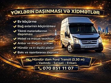 Yüklərin daşınması və xidmətlər - Ev köçürmə - Bağ evlərinin