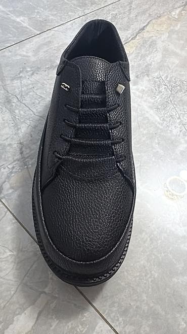 dəri geyim: Qara kişi ayaqqabısı – gündəlik və iş üslubu üçün - Rəng: mat qara - — 3