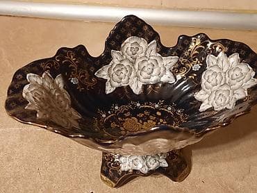 Dekorativ porselen meyvə/şirniyyat qabı - Material: yüksək