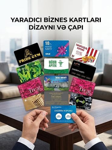 Reklam, çap: Plastik kartların istehsalı və çapı Təklif: - Bank kartı formatında — 1