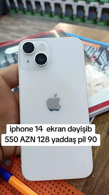 IPhone 14, 128 GB, Ağ, Face ID