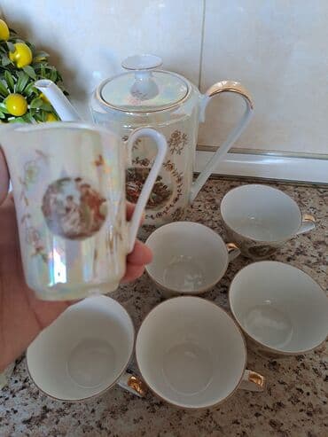 kahla made in gdr: Çay dəsti, Farfor, Madonna, 6 nəfərlik, Almaniya — 2