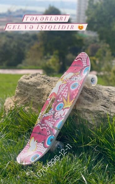 детские самокаты с родительской ручкой: Kaykay Pennyboard Skateboard Skeytbord, Kaykay, Skeyt və — 1