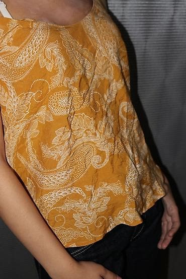 mayka türkçe: Qadın üçün naxışlı kolsuz top - Model: nazik çiyin askılı, azad kəsim — 5