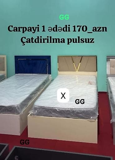 islenmis matras: Çarpayı – 1 ədəd - Klassik dizaynlı tək nəfərlik çarpayı - Yumşaq — 1