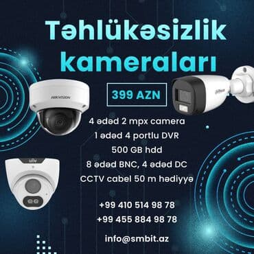 Təhlükəsizlik sistemləri Qiymətə daxildir: 🔰4 ədəd iç və çöl 2 mpx