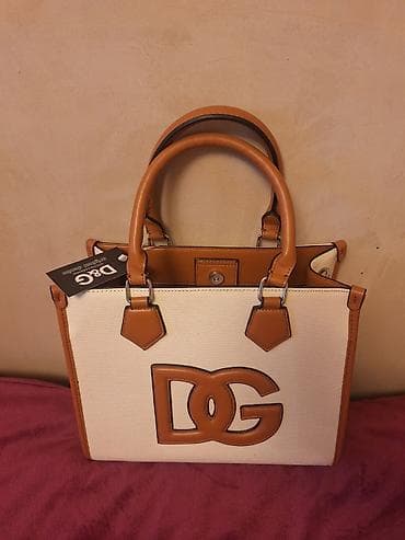 Alt paltarı: D&G loqolu qadın əl çantası - Rəng: krem parça gövdə — 4