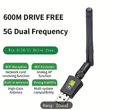 Usb wifi siqnal qebuledici personalni kompyuter ucun satilir tezedir