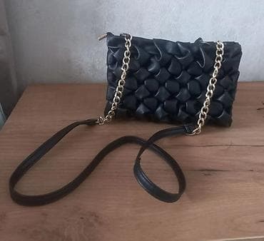 Наручные часы: Qara qadın çantası – zəncirli çiyin/kross-bodi model - Material: süni — 1