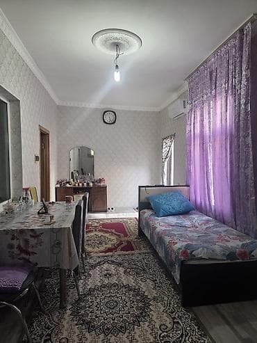 3 otaqlı evler: 2 otaqlı həyət evi - Plan: 2 otaq, mətbəx və sanitar qovşağı (həyətdə — 7